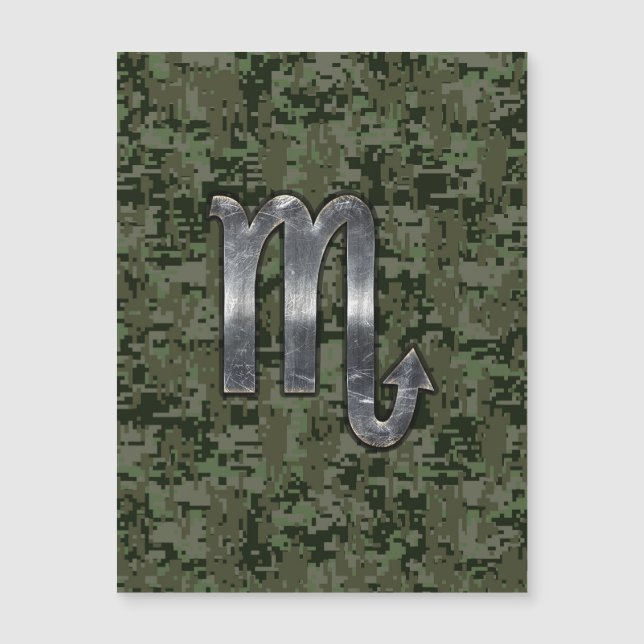 Scorpio Zodiac Sign Woodland Grönt Digital Camo (Framsida)