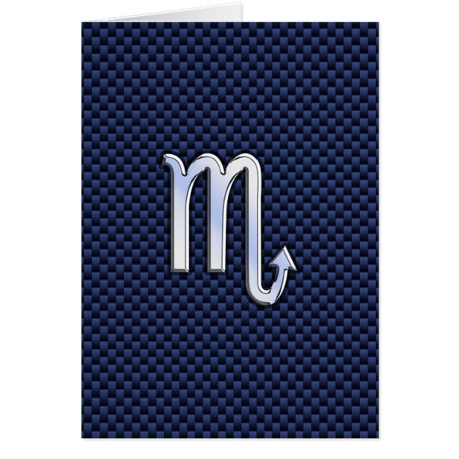 Scorpio Zodiac Signal navy blue carbon fiber print Hälsningskort (Framsidan)