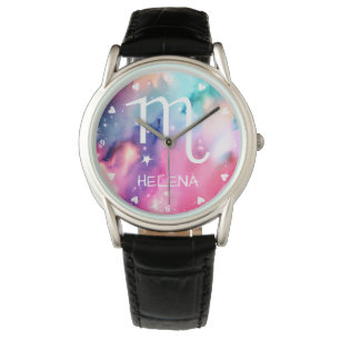 Scorpio Zodiac-signering Stunning Watercolor Paint Armbandsur