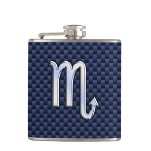 Scorpio Zodiac Signnavy blue carbon fiber decor Fickplunta