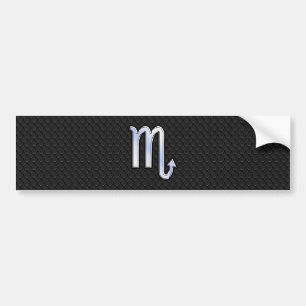 Scorpio Zodiac Silver Skriv svart orkumskinn Bildekal