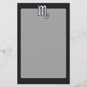 Scorpio Zodiac Silver Skriv svart orkumskinn Brevpapper