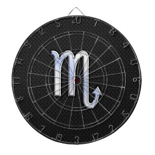 Scorpio Zodiac Silver Skriv svart orkumskinn Darttavla