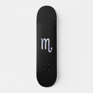 Scorpio Zodiac Silver Skriv svart orkumskinn Old School Skateboard Bräda 21,6 Cm