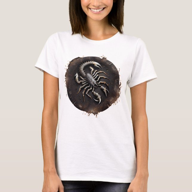 Scorpio Zodiac Skorpion T Shirt (Framsida)
