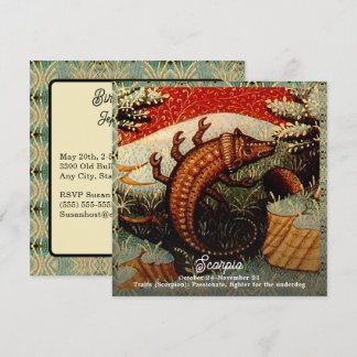 Scorpio Zodiac-skylt födelsedag Inbjudningar
