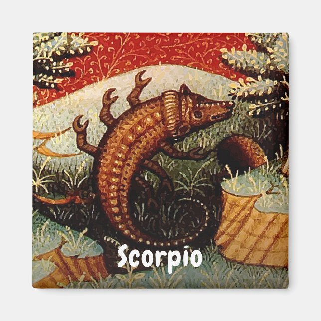 Scorpio Zodiac-skylt födelsedag Magnet (Framsidan)