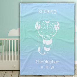 Scorpio Zodiac Star Namn Birthdate Blue Baby Fleecefilt