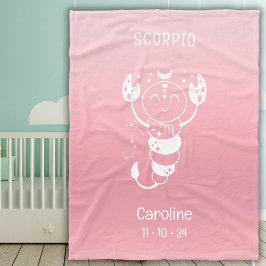 Scorpio Zodiac Star Namn Birthdate Rosa Baby Fleecefilt
