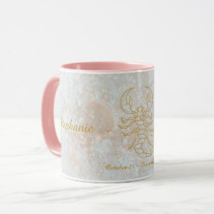 Scorpio Zodiac Stjärntecken Galaxy Monogram Glitte Mugg