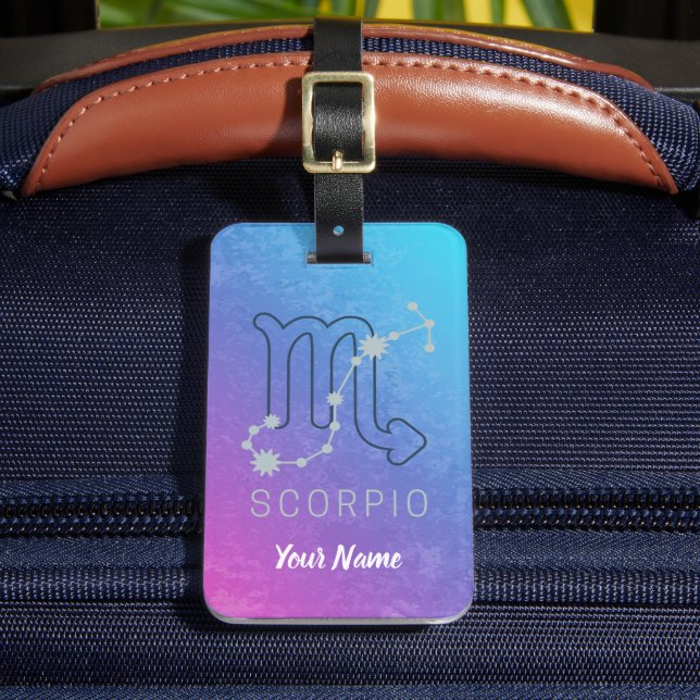 Scorpio Zodiac Stjärntecken Horoscope Constellatio Bagagebricka (Framsida Insitu 2)