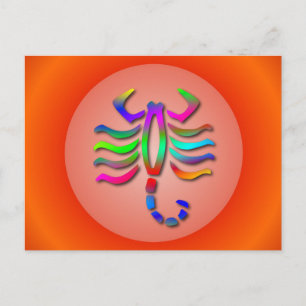 Scorpio Zodiac Stjärntecken Rainbow Bild Vykort