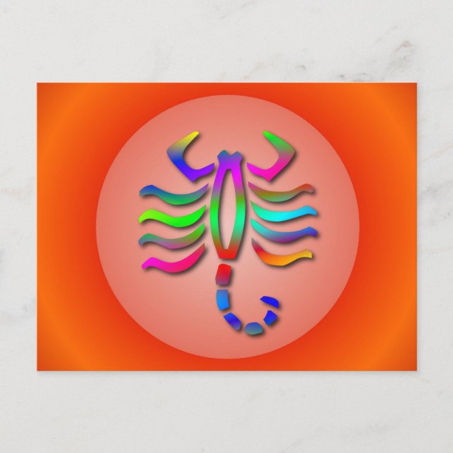 Scorpio Zodiac Stjärntecken Rainbow Bild Vykort (Framsida)