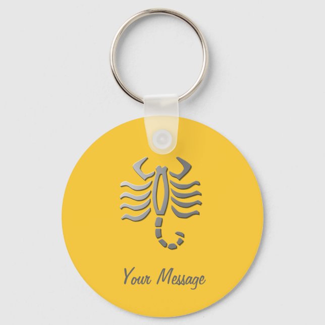 Scorpio Zodiac Stjärntecken Silver Nyckelring (Framsida)