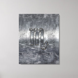 Scorpio Zodiac Symbol i Grunge Metallic Stil Canvastryck