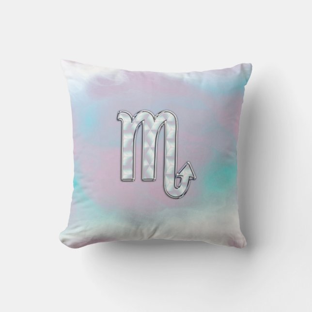 Scorpio Zodiac Symbol i Mor på Pearl Decor Kudde (Framsida)