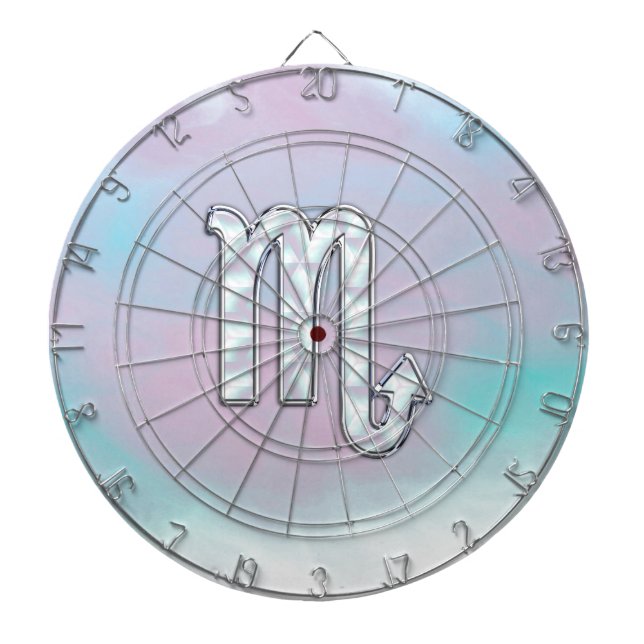 Scorpio Zodiac Symbol i Mor på Pearl Decor Piltavla (Framsidan)