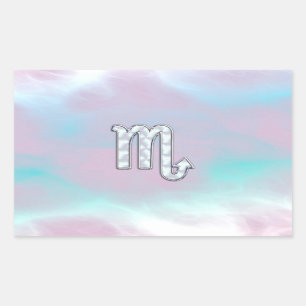 Scorpio Zodiac Symbol Mor i Pearl Stil Rektangulärt Klistermärke