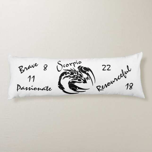 Scorpio Zodiac Symbol och Sign Kroppskudde (Baksidan)