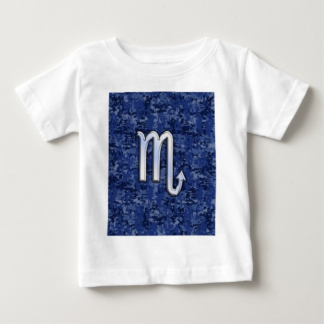 Scorpio Zodiac Symbol på marinblå Camo Tröja (Framsida)
