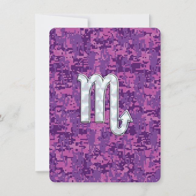 Scorpio Zodiac-symbol på Rosa Digital Camo (Framsida)
