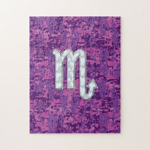 Scorpio Zodiac-symbol på Rosa Digital Camo Pussel