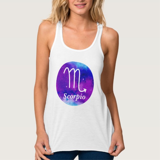 Scorpio Zodiac Symbol Space Nebula Linne Med Racerback (Framsida)