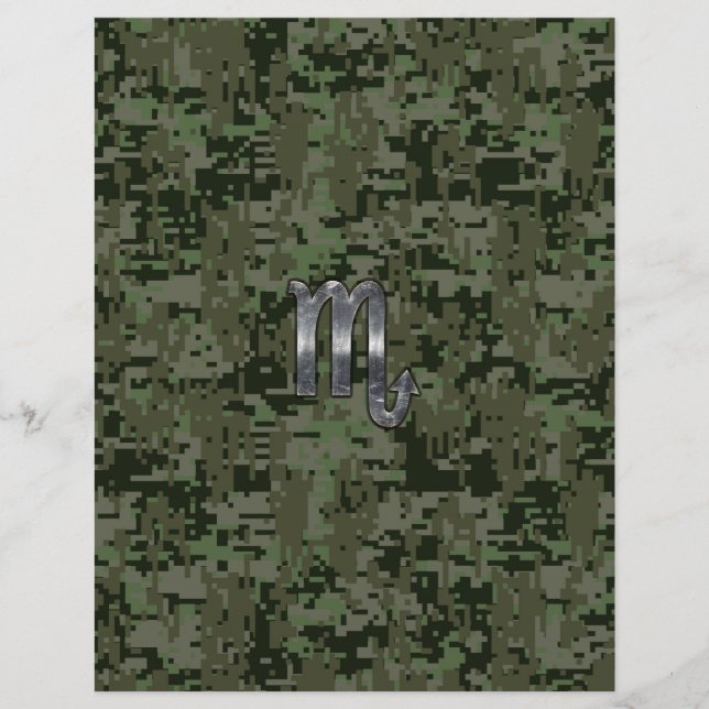 Scorpio Zodiac Symbol Woodland Digital Camo (Framsida)