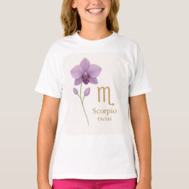 Scorpio Zodiac T-Shirt med Orchid Flower - Perfec