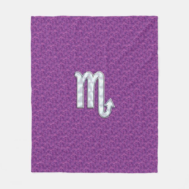 Scorpio Zodiac-tecken på Fuchsia Digital Camo Fleecefilt (Framsidan)