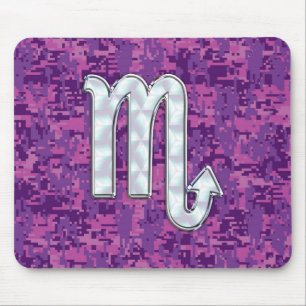 Scorpio Zodiac-tecken på Rosa Fuchsia Digital Camo Musmatta