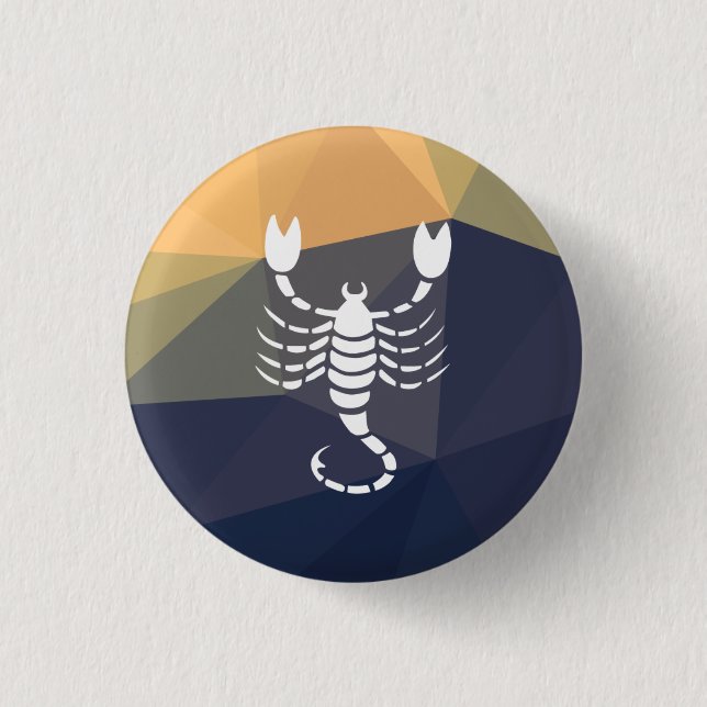 Scorpio zodiac-tecken runt knapp. knapp (Framsida)
