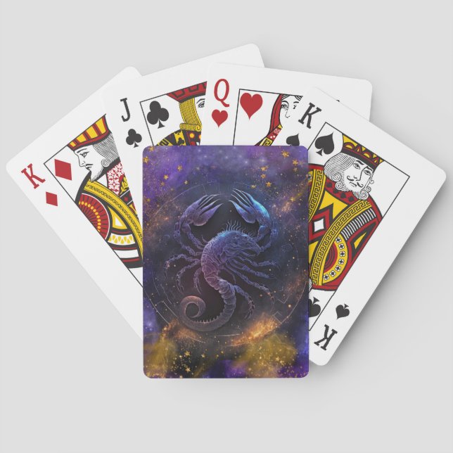 Scorpio Zodiac-tecken Vattenfärgsdesign Casinokort (Baksidan)