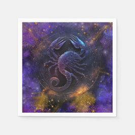 Scorpio Zodiac-tecken Vattenfärgsdesign Pappersservett
