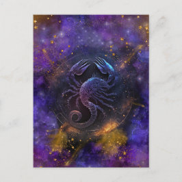 Scorpio Zodiac-tecken Vattenfärgsdesign Vykort