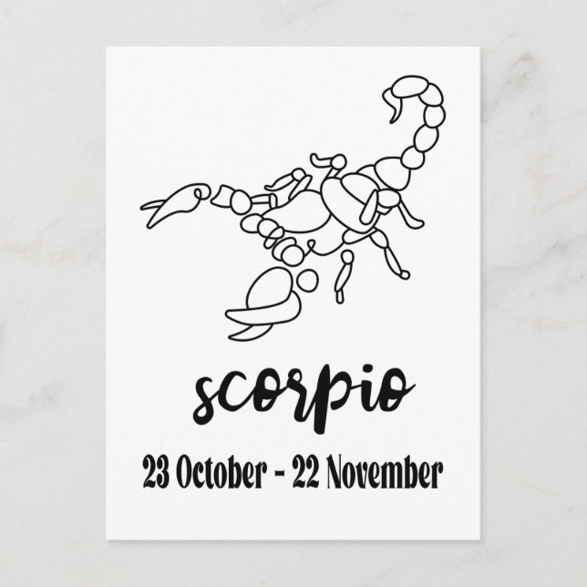 Scorpio, Zodiac-tecken Vykort (Framsida)