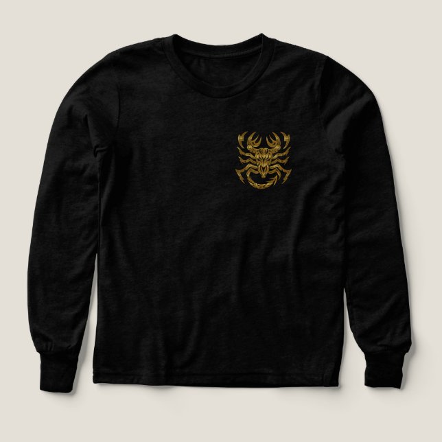 Scorpio Zodiac - Tribal Guld T Shirt (Design framsida)