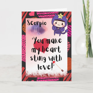 Scorpio Zodiac Valentiness Personlig Card Kort