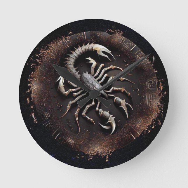 Scorpio Zodiac Wall Clock Rund Klocka (Framsida)