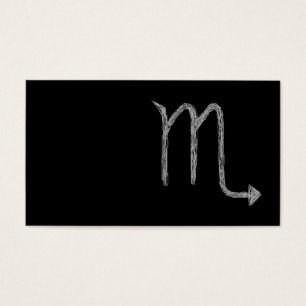 Scorpio. Zodiacastrologi undertecknar. Black. Visitkort