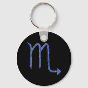 Scorpio. Zodiacastrologi undertecknar. Blått Nyckelring