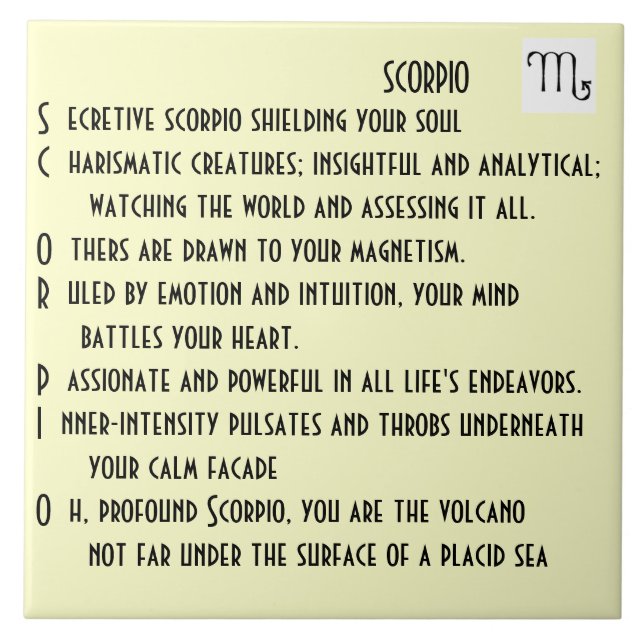 Scorpiodikt Kakelplatta (Framsidan)