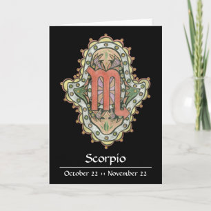 Scorpioen Khamsa noterar kortet Kort