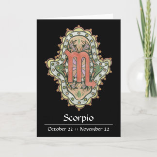Scorpioen Khamsa noterar kortet Kort