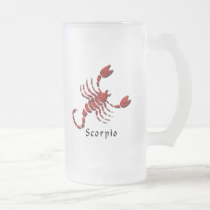Scorpioen undertecknar den frostade ölmuggen frostat ölglas