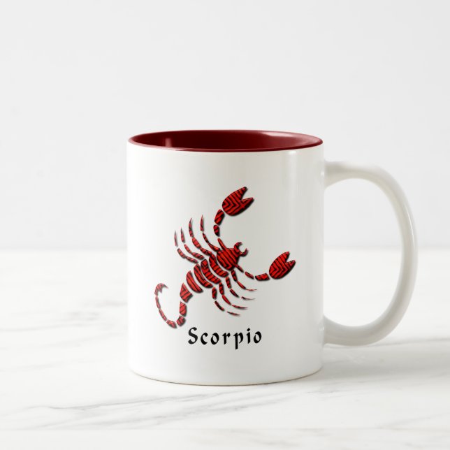 Scorpioen undertecknar kaffemuggen Två-Tonad mugg (Höger)