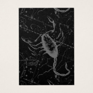 Scorpiokonstellation Hevelius 1690 på svart Visitkort