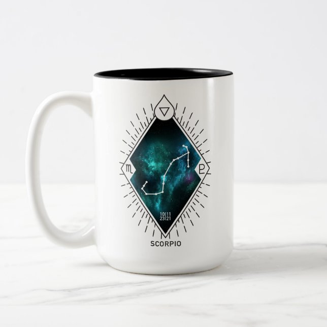 Scorpiokonstellation & Zodiacsymbol Två-Tonad Mugg (Vänster)