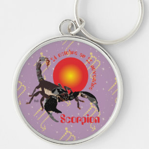 Scorpion 24 octobre au 22 novembre Porte-clés Rund Silverfärgad Nyckelring