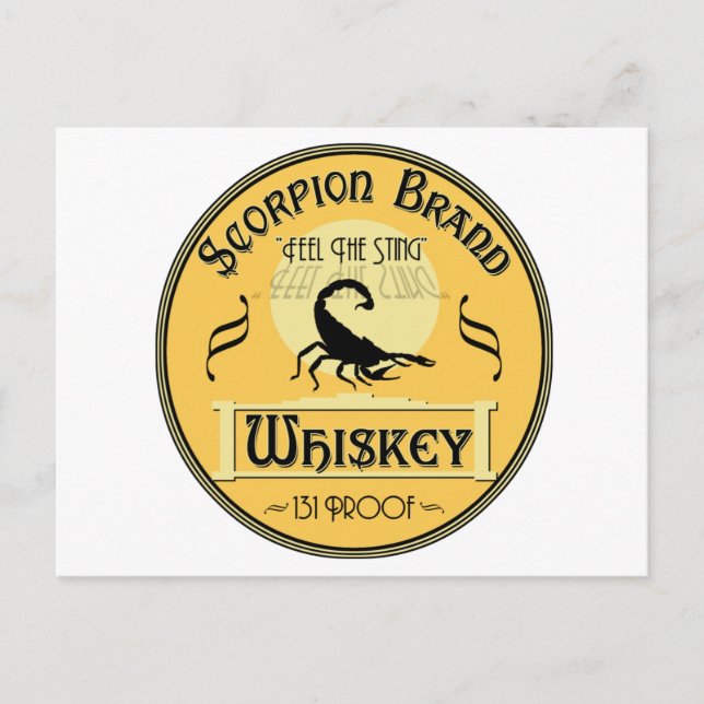 Scorpion Brand Whiskey Vykort (Framsida)